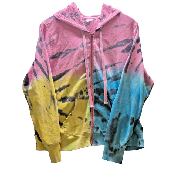 No Boundaries Tie Dye Zip Hoodie – Juniors XXL – Lightweight Hooded Jacket - Picture 1 of 12
